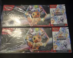 Lot Of 2 Sam’s Club Pokemon Prismatic Evolutions Surprise Boxe & Booster Bundle - Image 1