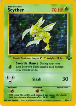 Scyther - Holo - 10/64 Jungle Set - WOTC - Pokemon TCG - 1999 - Image 1