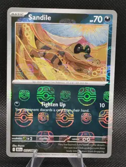 Pokemon TCG - Sandile 057/086 57 - Masterball Reverse Holo - Black Bolt - NM - Image 1