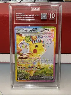 Pokemon Pikachu ex Surging Sparks Special Illustration Rare #238 TAG 10 Gem Mint - Image 3
