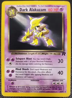 Dark Alakazam - 18/82 - Pokemon Team Rocket Unlimited Rare Card WOTC LP - Image 1