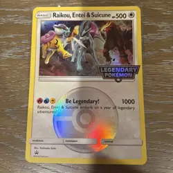 Raikou, Enter And Suicune Pokemon Jumbo Promo Card Legendary Pokemon Stamp 2018 - Image 1