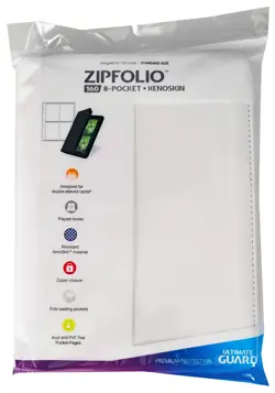 Ultimate Guard White 8-Pocket Zipfolio 160 Card Binder Storage Album Xenoskin - Image 1