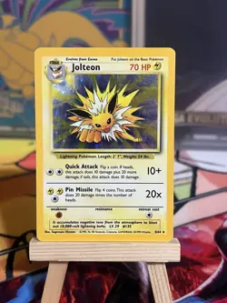 Pokemon Jolteon Jungle Holo Rare 70 HP 4/64 English Card 1999 no symbol error! - Image 1
