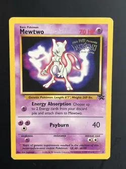 Pokemon TCG Mewtwo Wotc Promo Card 03/53 70 HP Kids WB Movie Event - Image 1