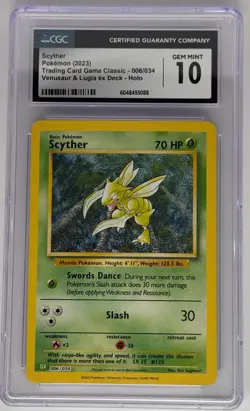 Scyther Holo Trading Card Game Classic 006/034 English Pokemon CGC 10 Card - Image 1