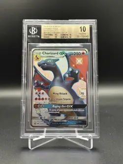 2019 POKEMON HIDDEN FATES CHARIZARD GX SV49/SV94 FULL ART SHINY BGS 10 - Image 1