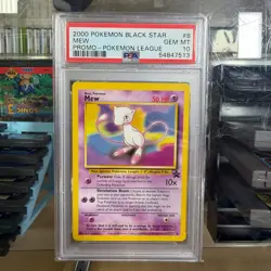(513) 2000 Pokemon BLACK STAR MEW PROMO POKEMON LEAGUE (PSA 10) - Image 1