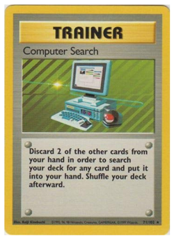 1 Computer Search, 71/102 Base Set Vintage 1999 Pokemon TCG LP Lightly Played - Image 1
