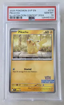 2025 POKEMON SVP EN-SV BLACK STAR PROMO ILLUSTRATION CONTEST 2024 PIKACHU PSA 10 - Image 1