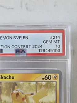 2025 POKEMON SVP EN-SV BLACK STAR PROMO ILLUSTRATION CONTEST 2024 PIKACHU PSA 10 - Image 2