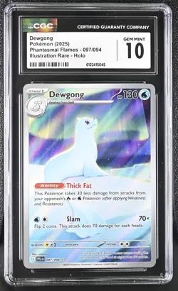 Dewgong 097/094 CGC 10 - 2025 Pokemon Phantasmal Flames Illustration Rare - Image 1