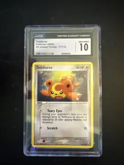 Teddiursa 77/115 EX Unseen Forces Pokemon CGC 10 Gem Mint - Image 1