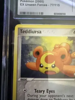 Teddiursa 77/115 EX Unseen Forces Pokemon CGC 10 Gem Mint - Image 4