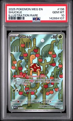 PSA 10 SHUCKLE 136/132 ILLUSTRATION RARE MEGA EVOLUTION POKEMON 🍃 - Image 1