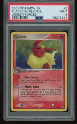 Flareon 5/115 Unseen Forces Reverse Foil Holo Pokemon 2005 PSA 9 - Image 1