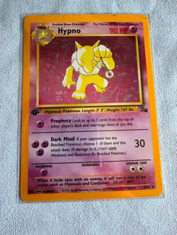 Pokemon Hypno Holo Rare 1st Edition Fossil Card #8/62 1999 WOTC - Image 1