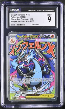 Mega Charizard X ex 023 CGC 9 - 2025 Pokemon ME Mega Evolution Promos UPC - Image 1