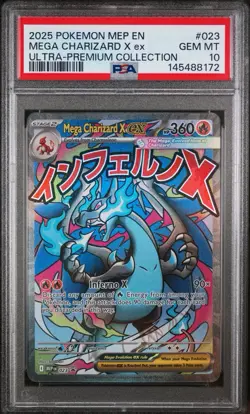 2025 POKEMON MEP MEGA CHARIZARD X ex BLACK STAR PROMO #023 - PSA 10 GEM MINT - Image 1