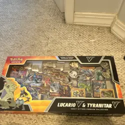 Pokemon Lucario V & Tyranitar V Heavy Hitters Premium Collection Box Booster - Image 1