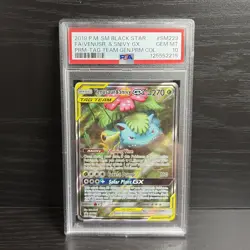 PSA 10 Gem Mint Venusaur & Snivy GX Full Art SM229 Pokemon Sun & Moon Promo - Image 1
