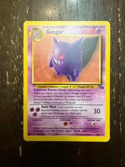 Pokemon Gengar Unlimited 1999 Fossil 20/62 LP - Image 1