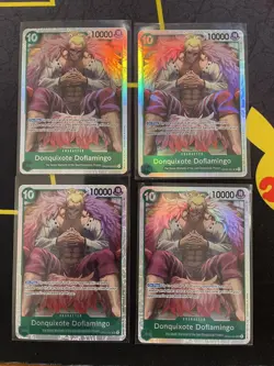 Donquixote Doflamingo OP04-031 Kingdoms of Intrigue SR One Piece PLAYSET X4 NM - Image 1