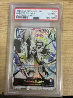 One Piece ST21-001 Monkey D Luffy Gear 5 Starter Deck 21 Alt Art Parallel PSA 10 - Image 1