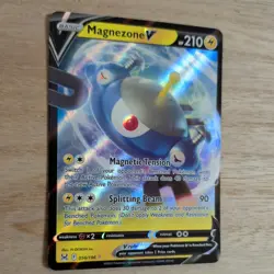 MAGNEZONE V 056/196 POKEMON CARD (LOST ORIGIN SET) HALF ART HOLO - Image 3