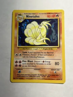 Ninetales Holo 12/102 Pokemon Card 1999 Base Set Unlimited LP - Image 1