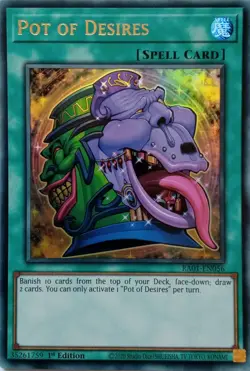RA01-EN056 POT OF DESIRES ULTRA RARE 1ST EDITION YuGiOh CARD - Image 1