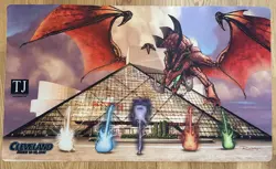 Rock & Roll Hall Dragon - Christopher Rush MTG Magic the Gathering Playmat - Image 1