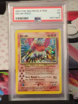 Pokemon Neo Revelation Ho-oh Holo 7/64 PSA 3 Swirl 2001 WOTC - Image 1