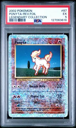 2002 Pokemon Legendary Collection Reverse Holo Ponyta 87/110 PSA 5 #87 - Image 1