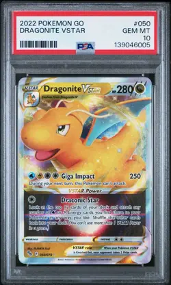 2022 POKEMON GO DRAGONITE VSTAR 050/078 PSA 10 - Image 1