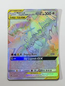 Moltres & Zapdos & Articuno GX 69/68 Rainbow Holo Pokemon Hidden Fates ENG NM - Image 3