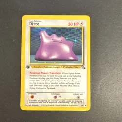 Pokemon TCG Ditto 1st Edition Fossil Holo Rare 3/62 50 HP 1999 English - Image 1