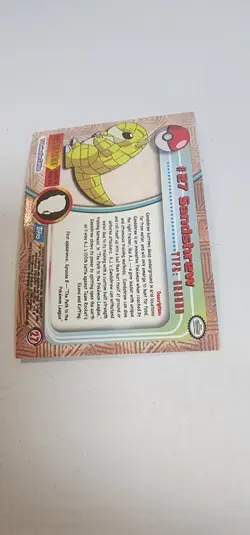 2000 Topps Chrome Series 1 Pokemon Sandshrew #27 Holo Foil - Image 3