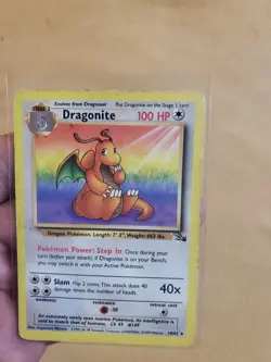 Heavily Played, English Pokemon Regular Dragonite - 19/62 - Rare - Unlimited Edi - Image 2