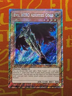 YUGIOH EVIL HERO ADUSTED GOLD PLATINUM SECRET RARE NM RA04-EN029 - Image 1