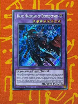 YUGIOH DARK MAGICIAN OF DESTRUCTION SECRET RARE NM MZMU-EN011 - Image 1