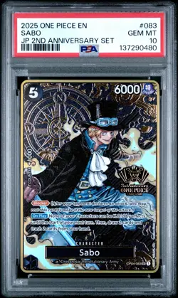 Sabo PSA10 2025 One Piece Japanese 2nd Anniversary Set #083 - Image 1