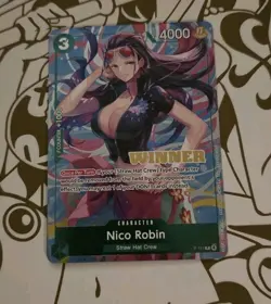 One PIece Card Game Heroines Battle Nico Robin Winner Card P-111 NM - Image 2