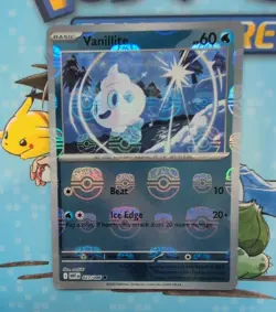 Vanillite 027/086 Sv: White Flare Master Ball Holo Pokemon Card English - Image 1