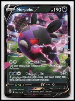 Morpeko V 095/172 Ultra Rare SWSH09: Brilliant Stars Pokemon Card - Image 1