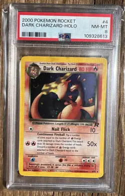 Pokemon PSA 8 NM-MINT 2000 Dark Charizard Team Rocket Holo Card - Image 1