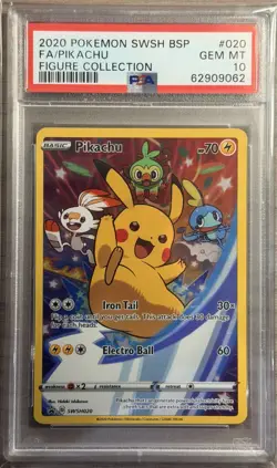 Pikachu SWSH020 Full Art SWSH Black Star Promo Pokemon Card GEM MINT PSA 10 - Image 1