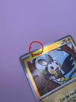 Emolga - 029/086 - SV: Black Bolt Master Ball Pattern Foil Pokemon Card -Chipped - Image 3