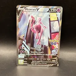 Pokemon Go Mewtwo v Full Art Holo Ultra Rare Card 072/078 Pokemon TCG - Image 1