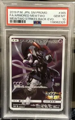 Pokemon TCG Armored Mewtwo Full Art Holo Card 365/Sm-p Japanese PSA 10 - Image 1
